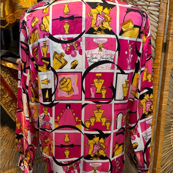 Vintage NWT designer graphic silk blouse - Picture 4 of 6